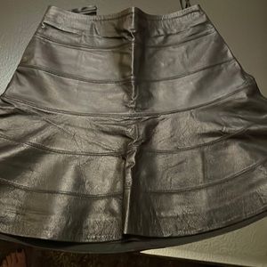 Leather panel skirt